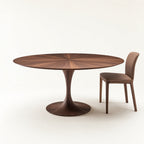 Sculptural Walnut Pedestal Dining Table