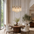 Colleena Fluted Glass Round Chandelier