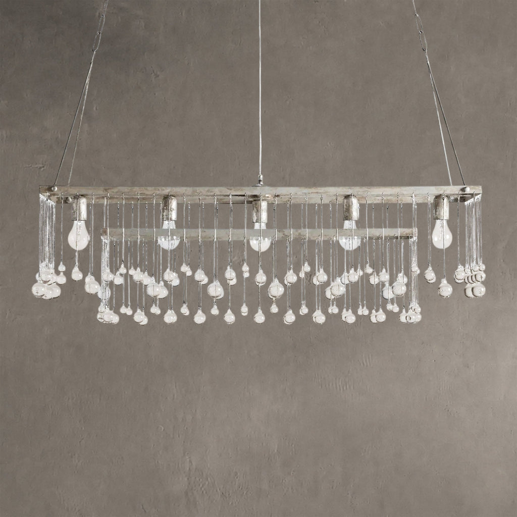 Aubrey Crystal Ball Rectangular Chandelier 47'' 60''