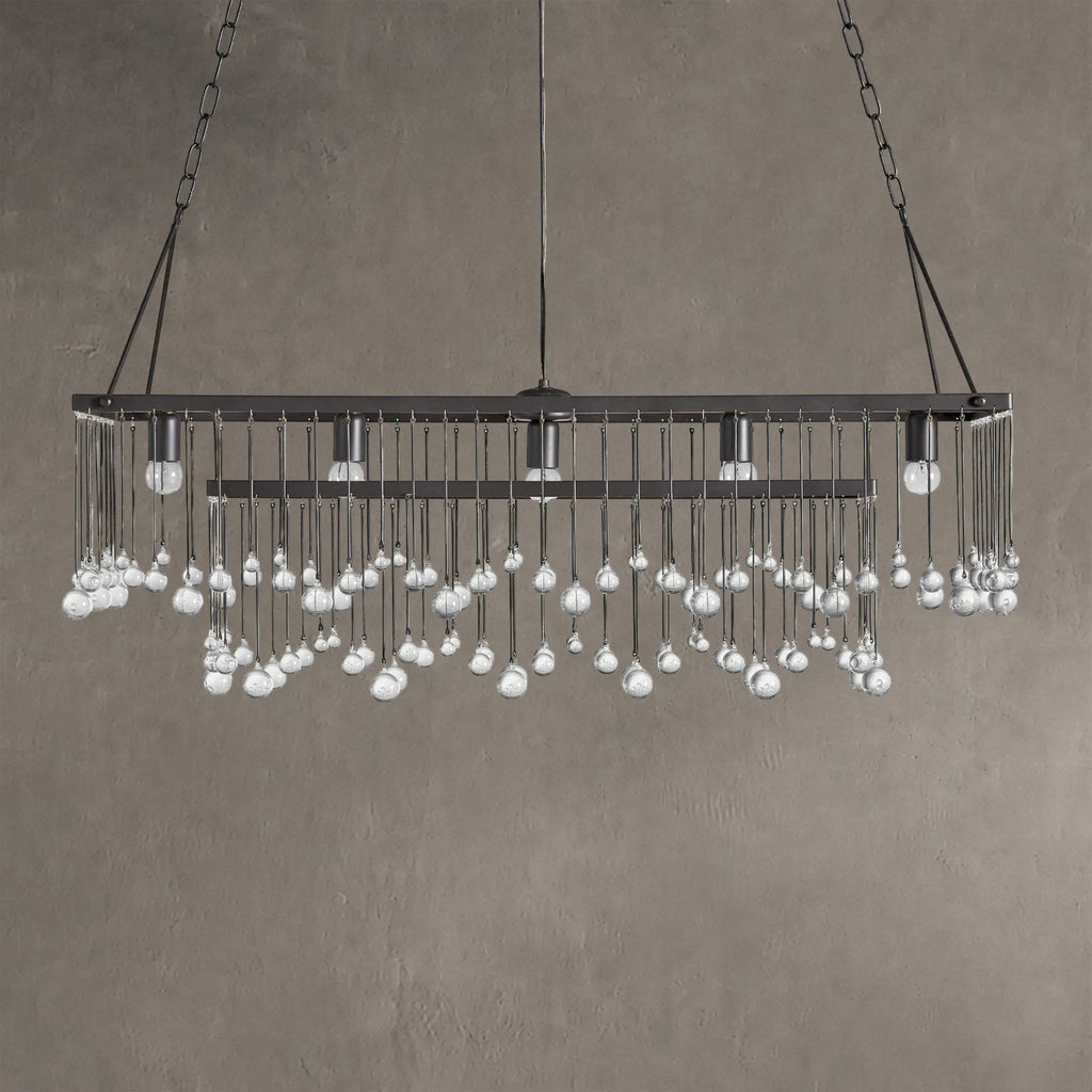 Aubrey Crystal Ball Rectangular Chandelier 47'' 60''