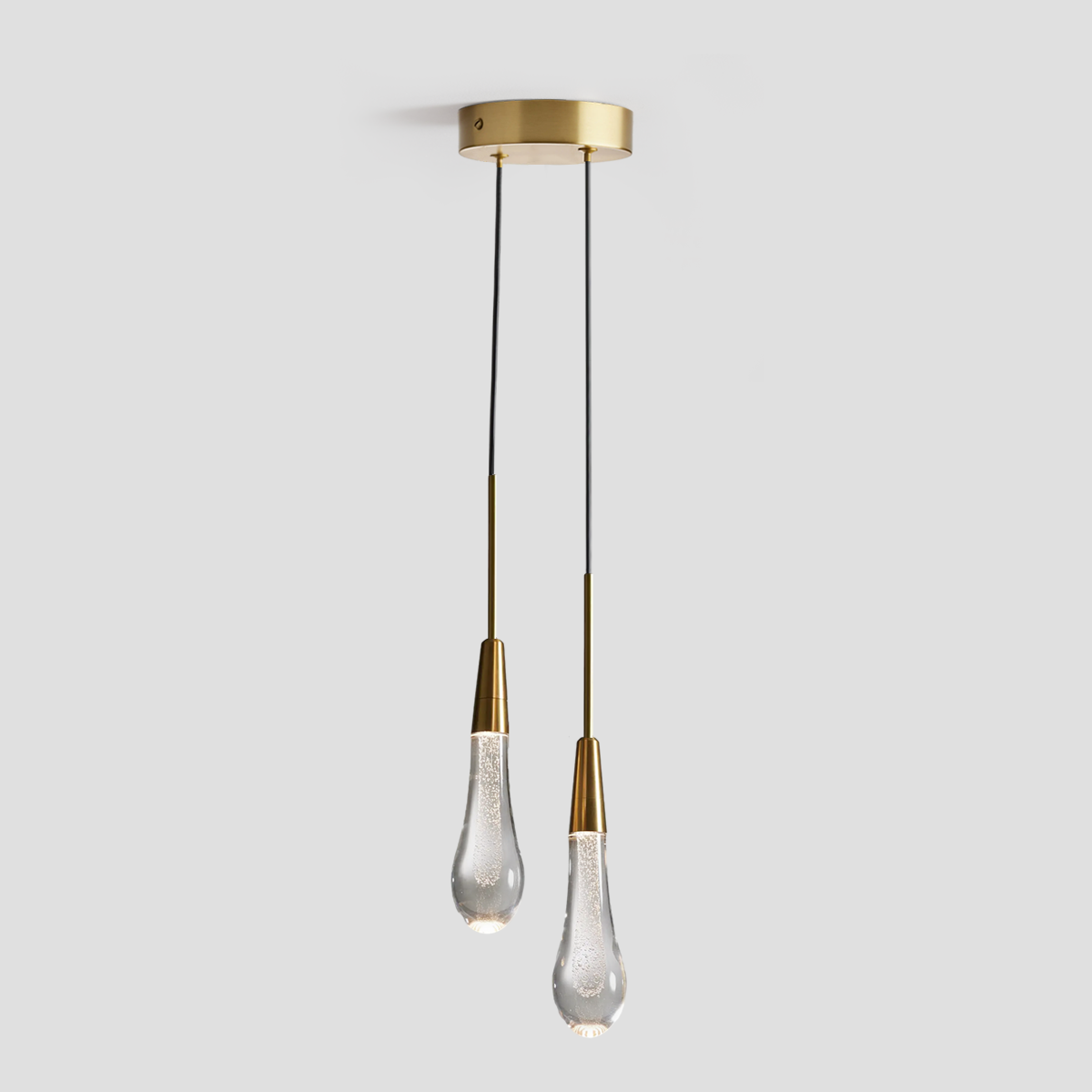 Soltaire Crystal Pendant 1 light 2 lights
