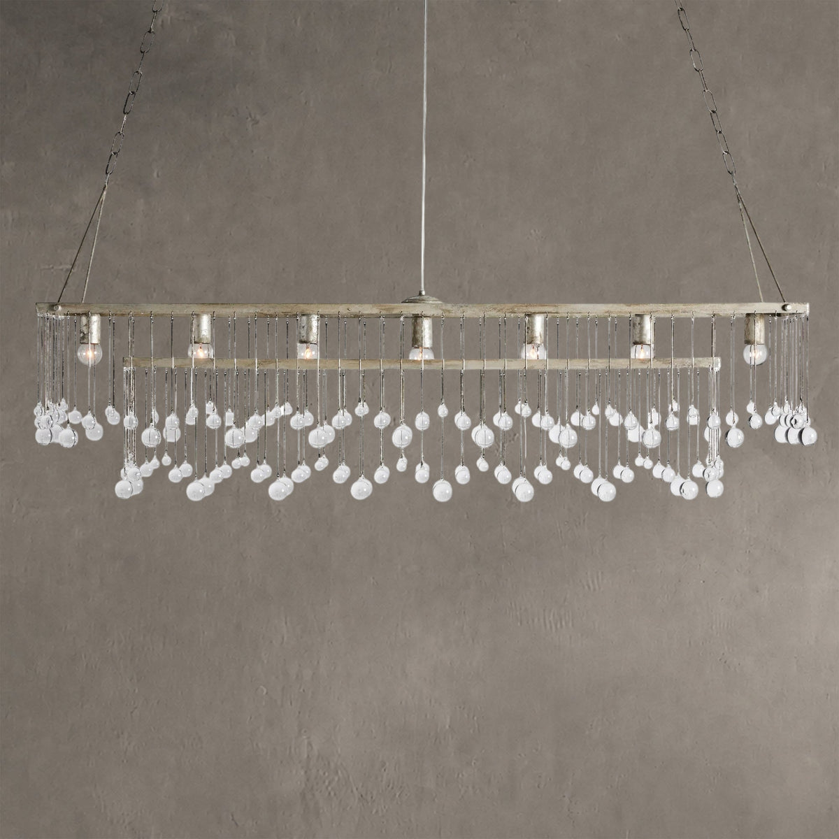 Aubrey Crystal Ball Rectangular Chandelier 47'' 60''