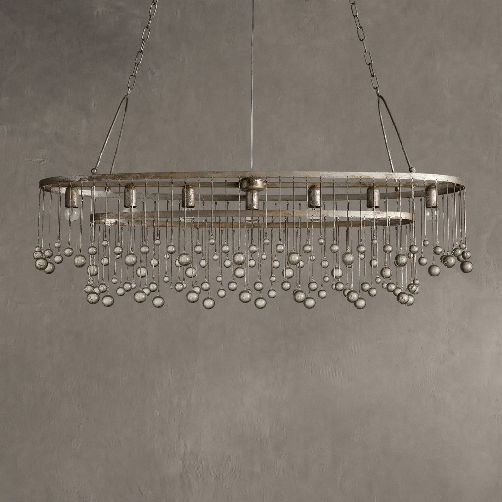 Aubrey Oval Crystal Ball 7 Light Chandelier