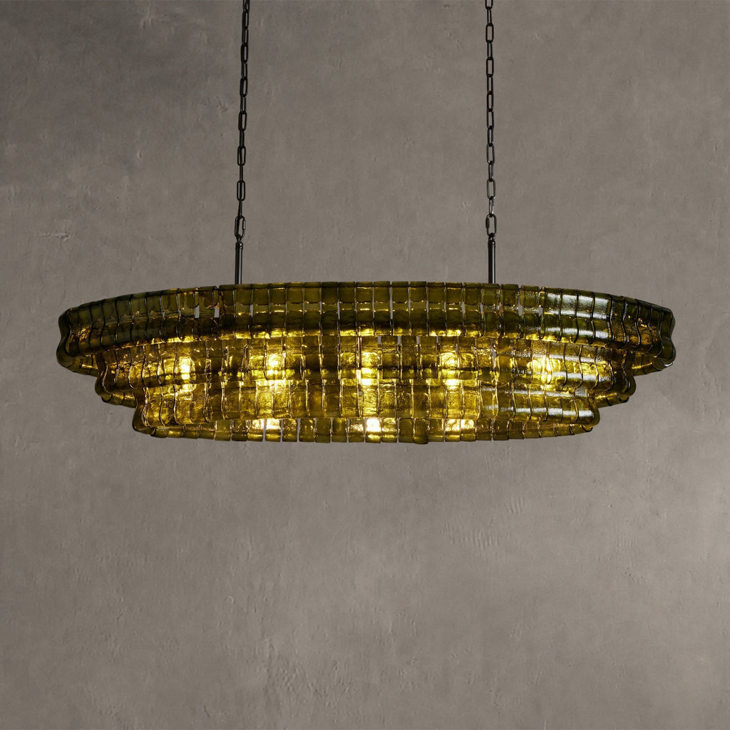 Ghiaccio Glass Oval Chandelier 54''65''