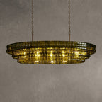 Ghiaccio Glass Oval Chandelier 54''65''