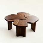Clover-Shaped Walnut Coffee Table