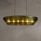 Ghiaccio Glass Oval Chandelier 54''65''