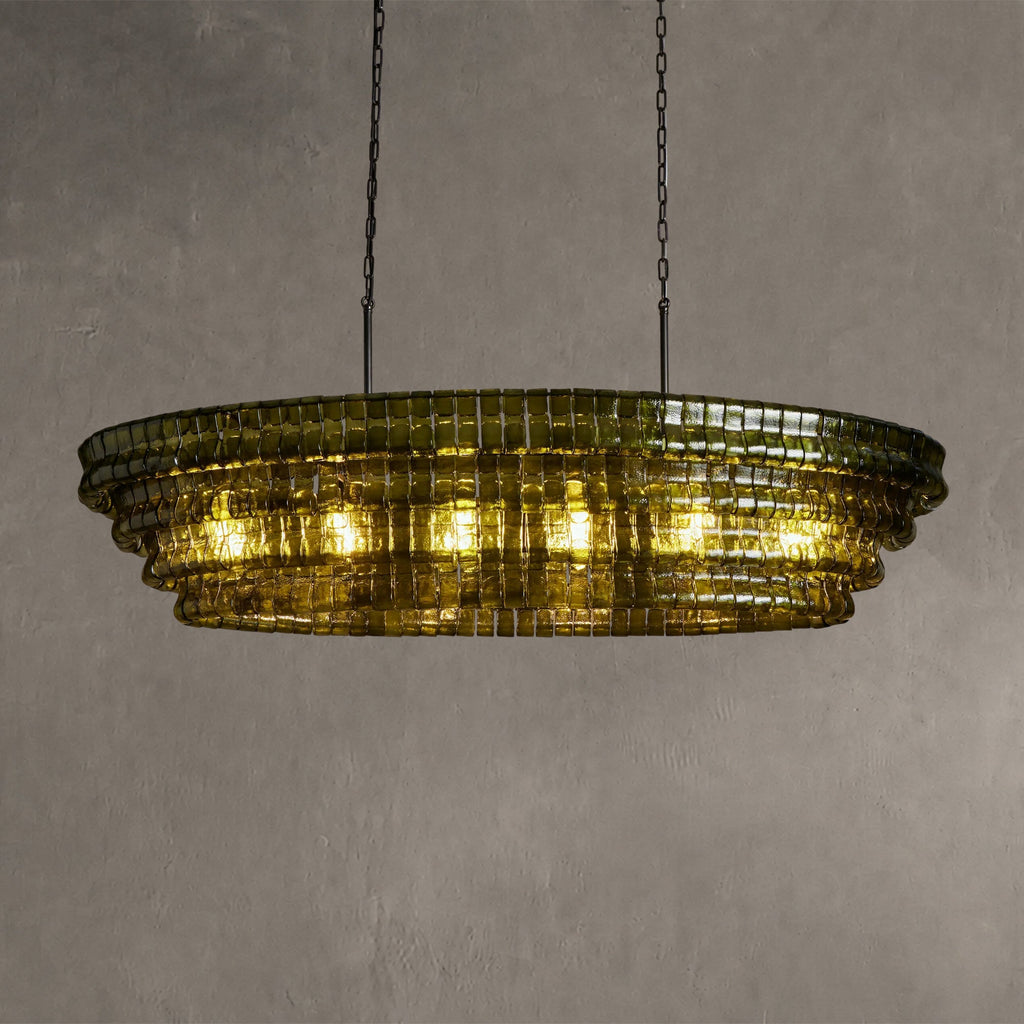 Ghiaccio Glass Oval Chandelier 54''65''