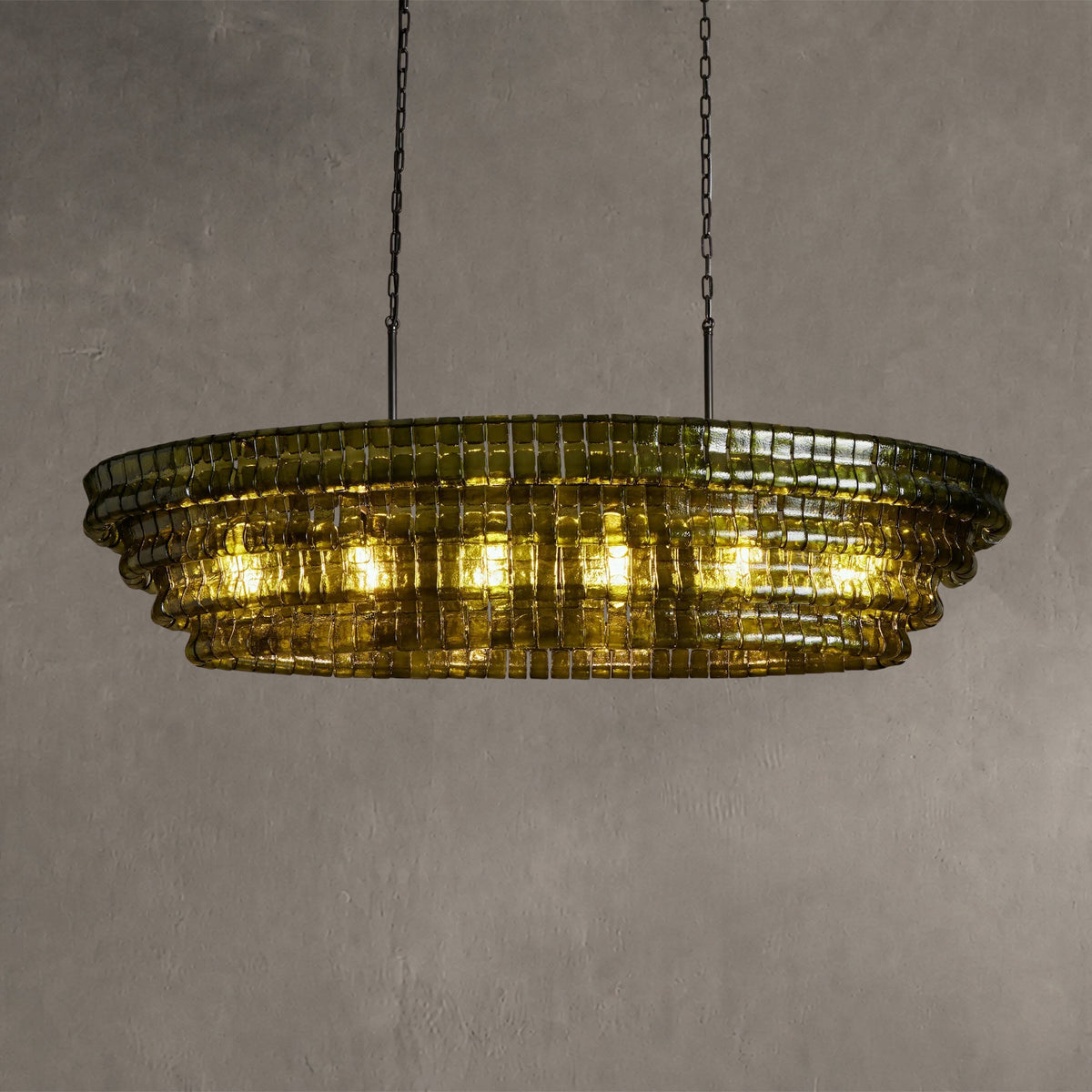 Ghiaccio Glass Oval Chandelier 54''65''
