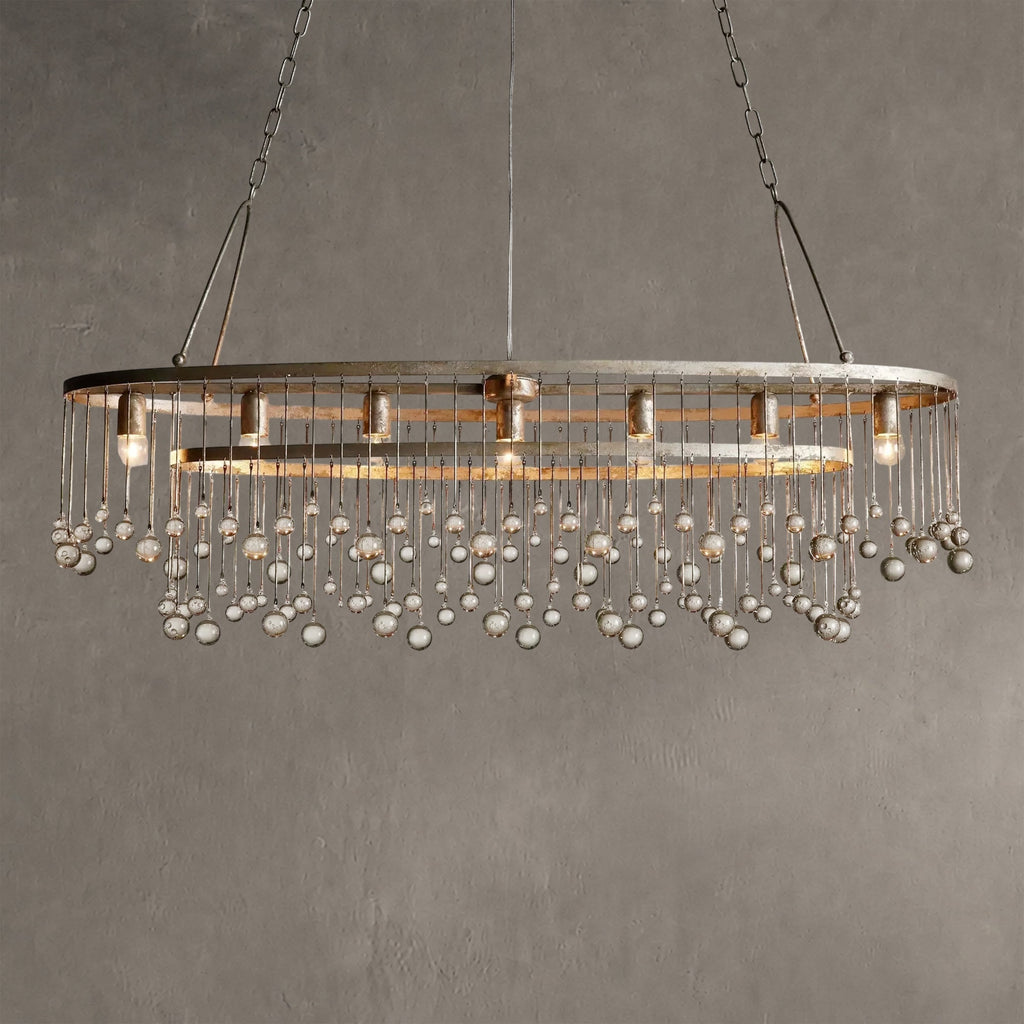 Aubrey Oval Crystal Ball 7 Light Chandelier