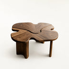 Clover-Shaped Walnut Coffee Table