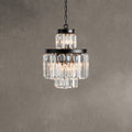 Leyland 6-Light Chandelier Faceted Glass Crystals Rustic Iron Frame