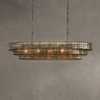 Ghiaccio Glass Oval Chandelier 54''65''