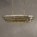 Ghiaccio Glass Oval Chandelier 54''65''