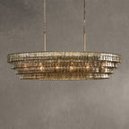 Ghiaccio Glass Oval Chandelier 54''65''