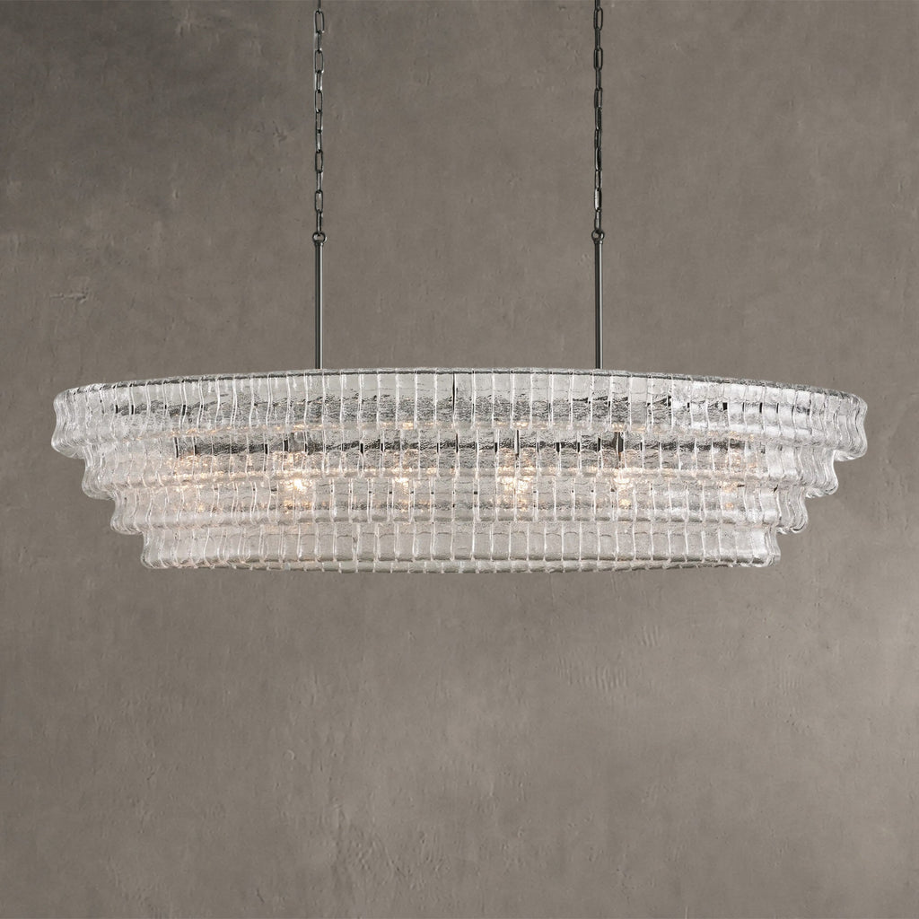 Ghiaccio Glass Oval Chandelier 54''65''