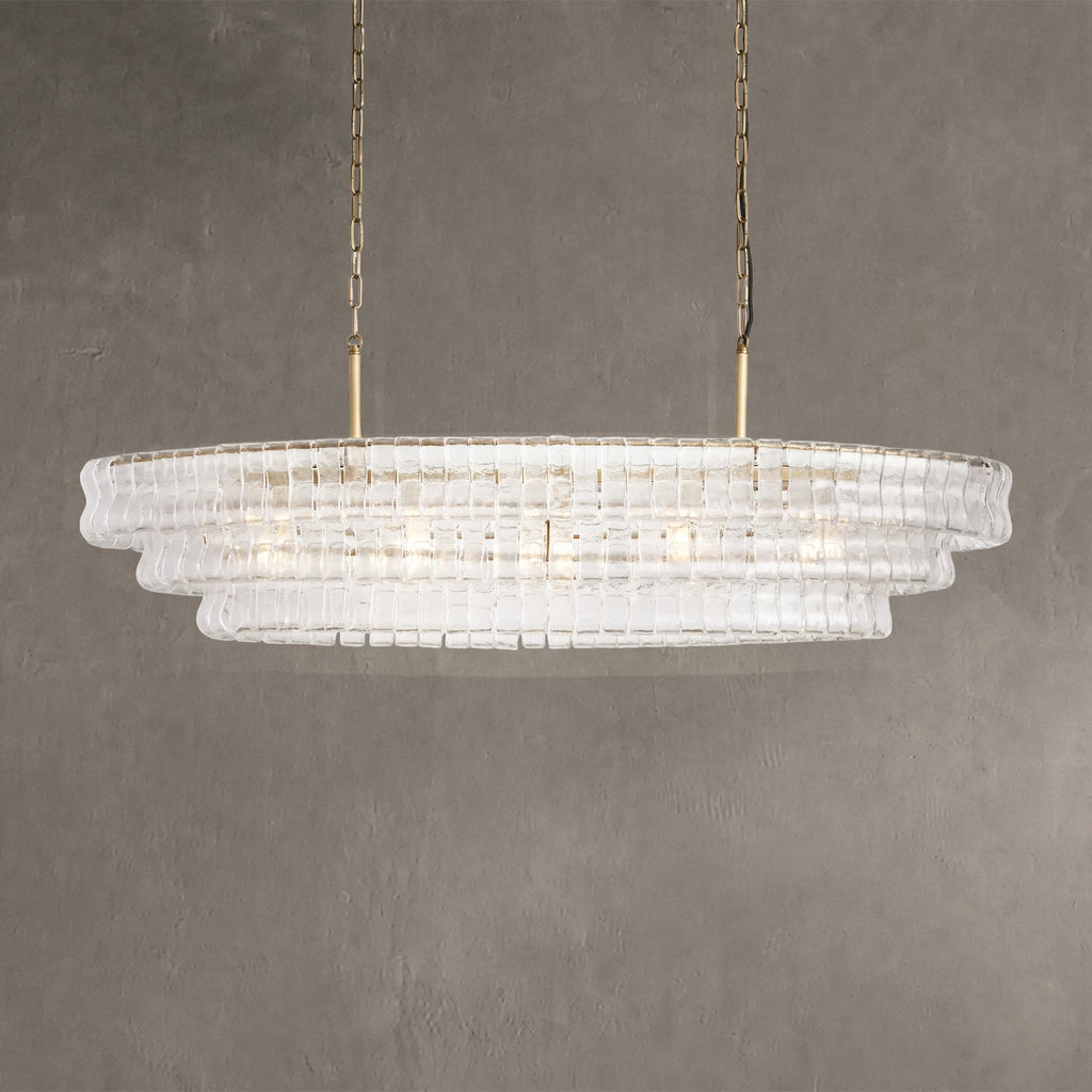 Ghiaccio Glass Oval Chandelier 54''65''