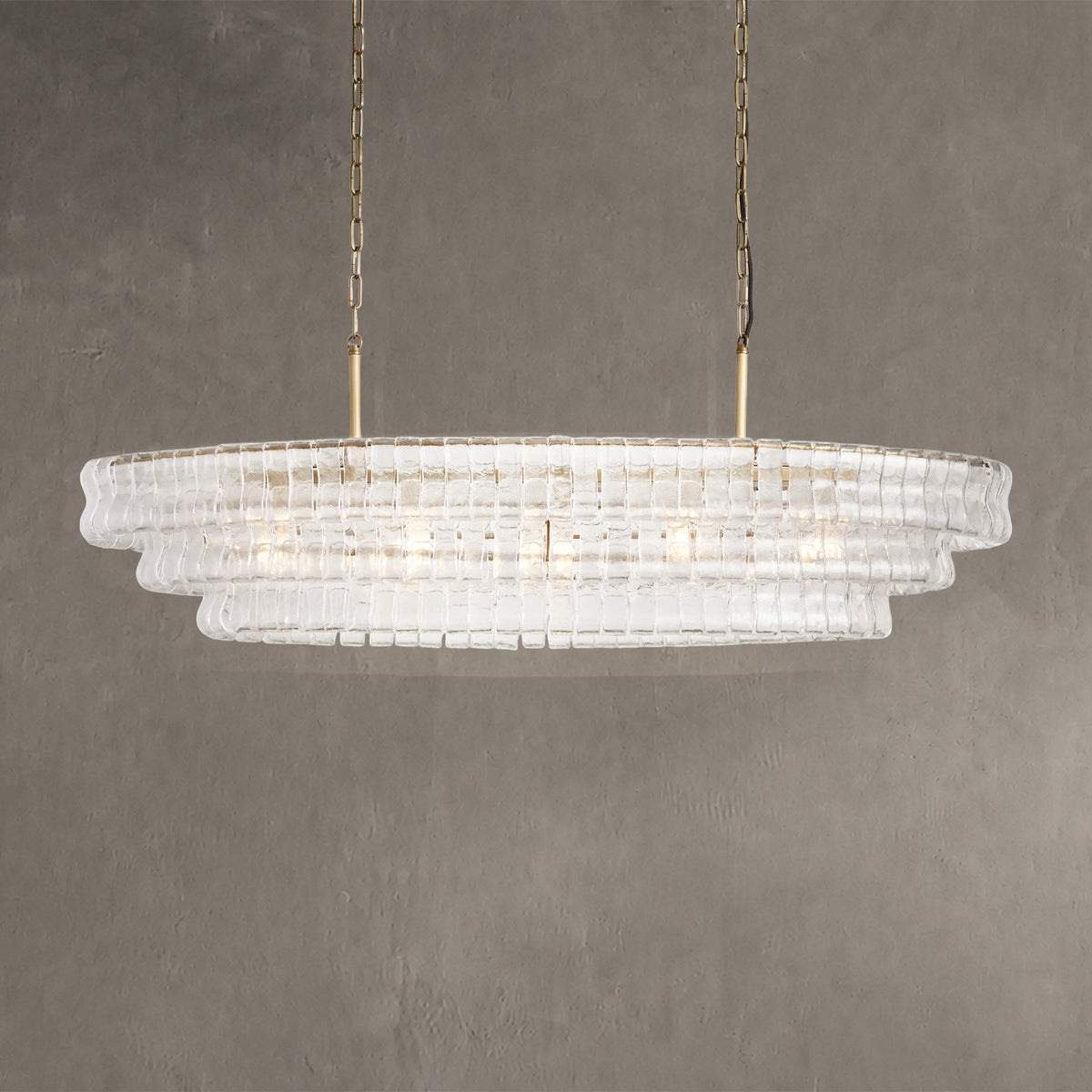 Ghiaccio Glass Oval Chandelier 54''65''
