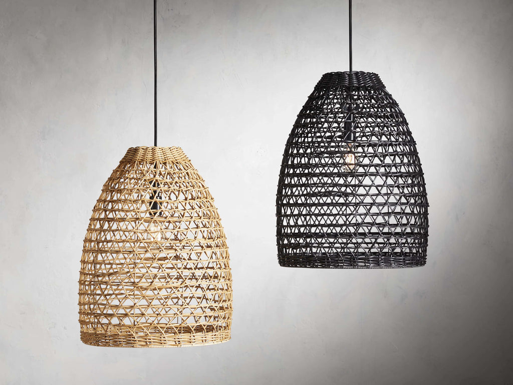Braemar Wicker Outdoor Black Pendant