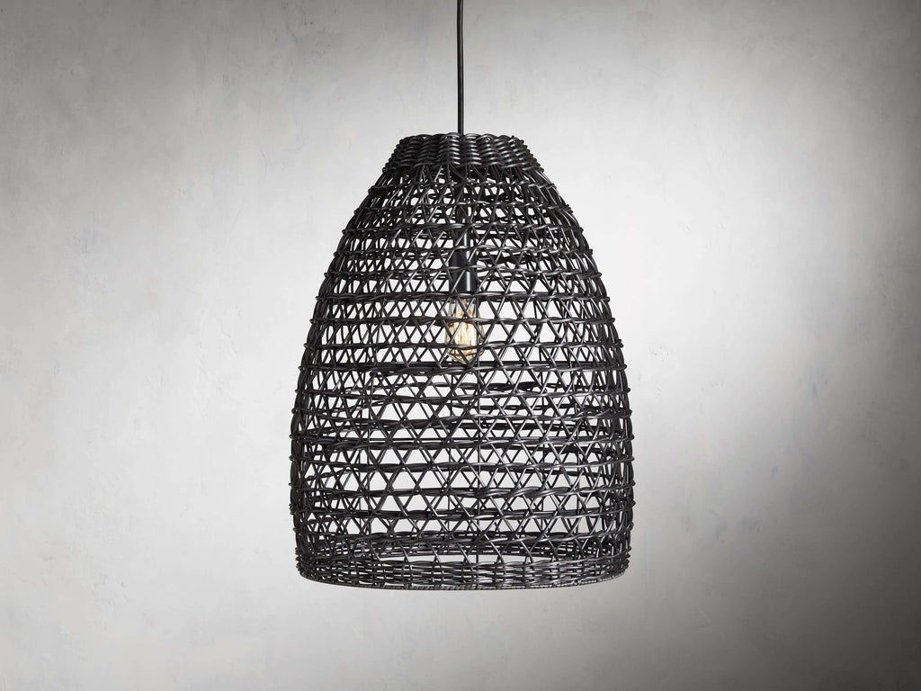 Braemar Wicker Outdoor Black Pendant