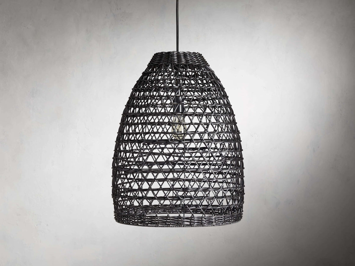 Braemar Wicker Outdoor Black Pendant