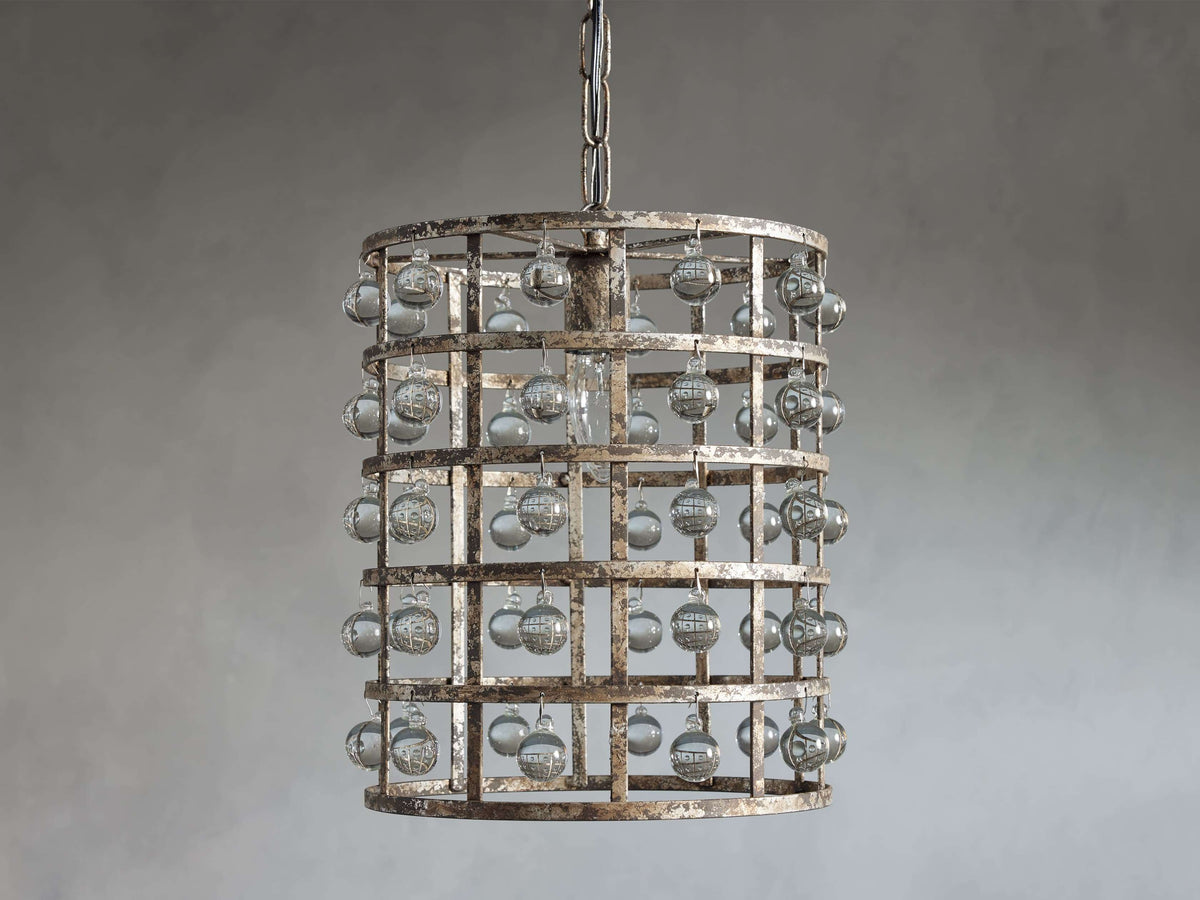 La Cage 12" Pendant in Silver Clay