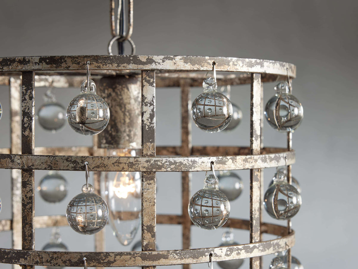 La Cage 12" Pendant in Silver Clay