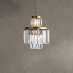 Leyland 6-Light Chandelier Faceted Glass Crystals Rustic Iron Frame