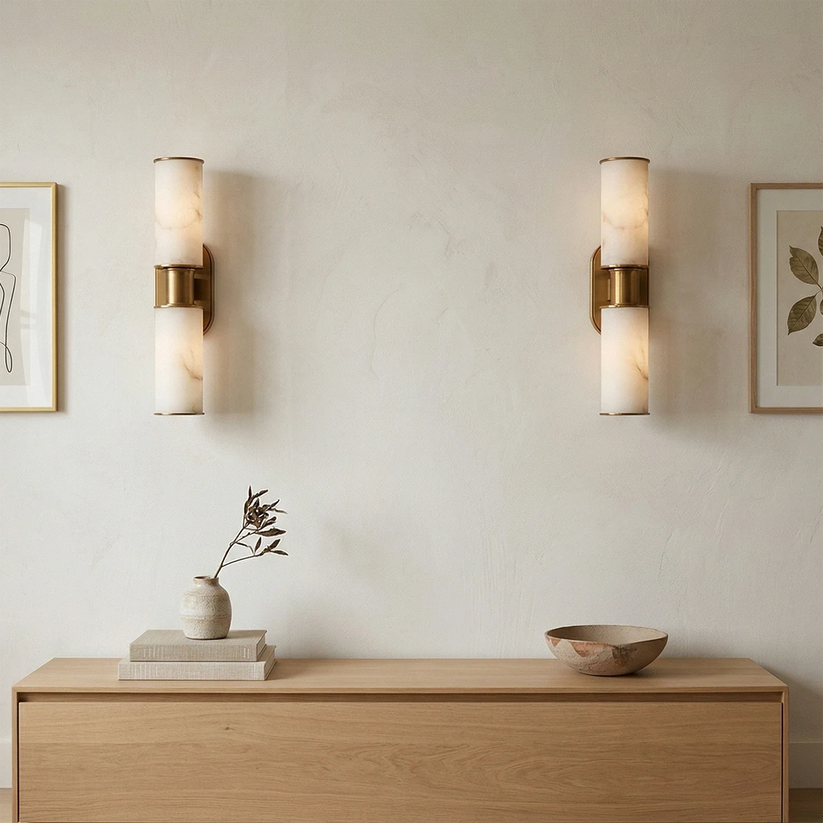 Harlin 2-Light Wall Sconce in Alabaster