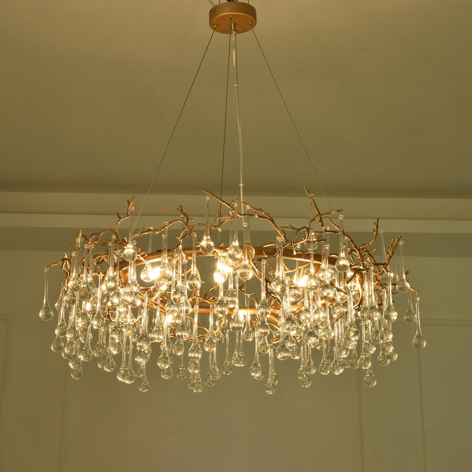 Avril Round Small Water Drop Chandelier