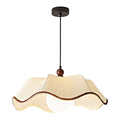 French Scalloped Pleated Fabric Pendant Light
