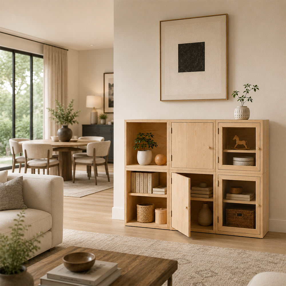 Modular Light Wood Storage Cube
