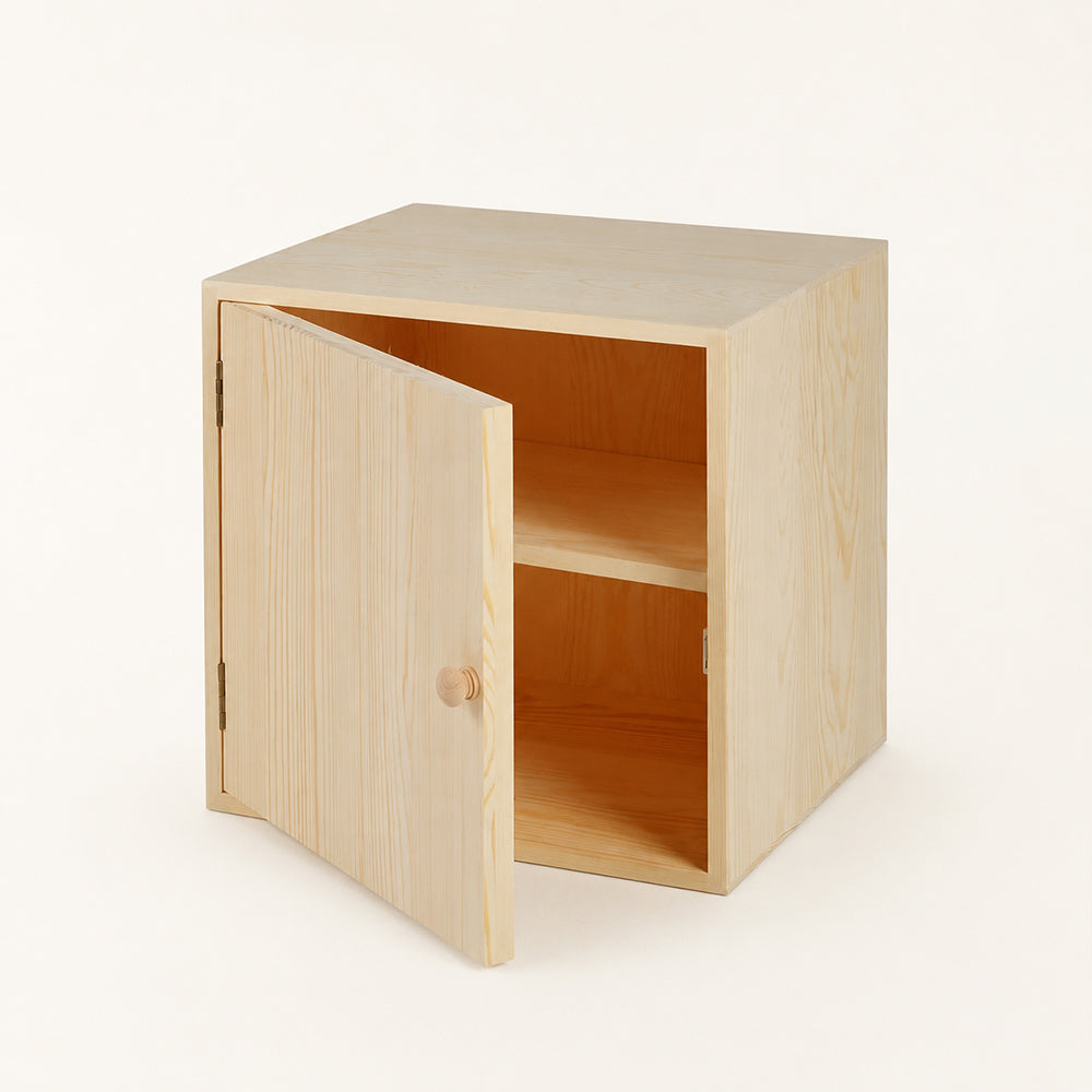 Modular Light Wood Storage Cube