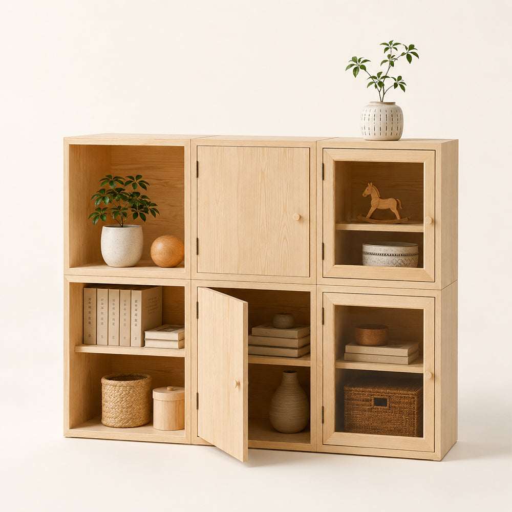 Modular Light Wood Storage Cube