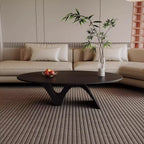 Oval Dark Wood Statement Coffee Table