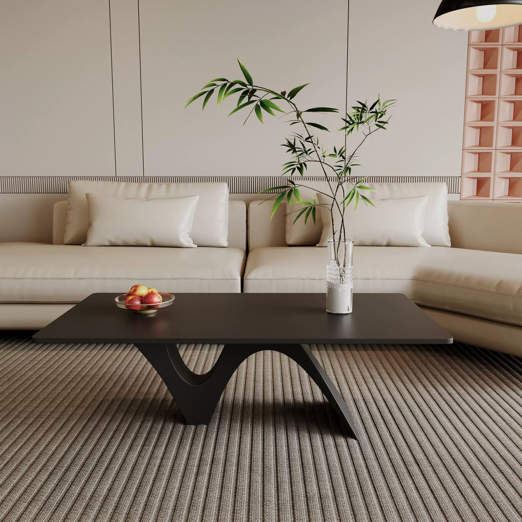 Oval Dark Wood Statement Coffee Table