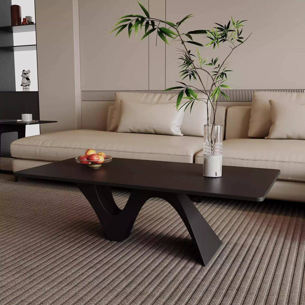 Oval Dark Wood Statement Coffee Table