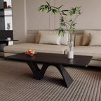 Oval Dark Wood Statement Coffee Table