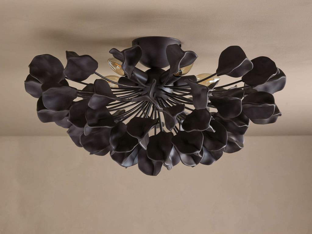 Organic Ceramic Petal Flush Mount Ceiling Light