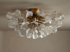 Organic Ceramic Petal Flush Mount Ceiling Light