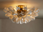 Organic Ceramic Petal Flush Mount Ceiling Light