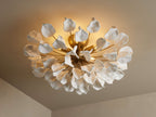 Organic Ceramic Petal Flush Mount Ceiling Light