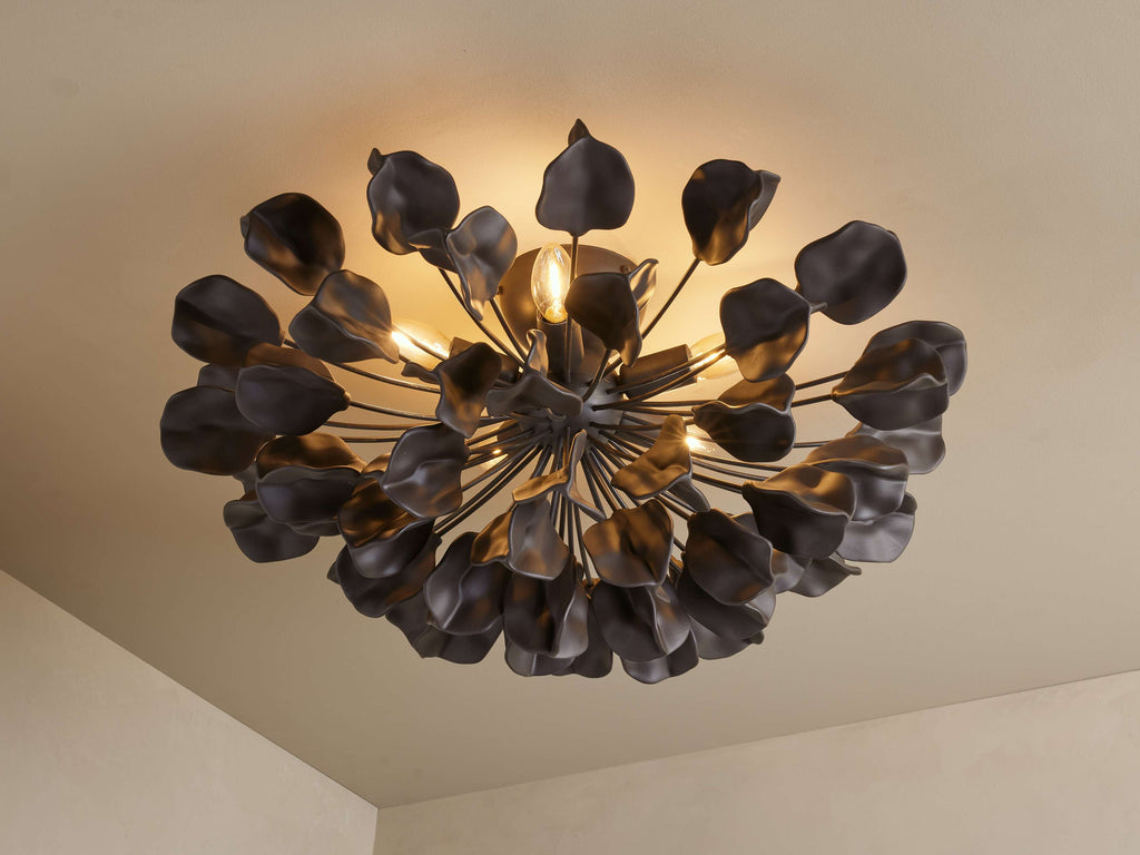 Organic Ceramic Petal Flush Mount Ceiling Light
