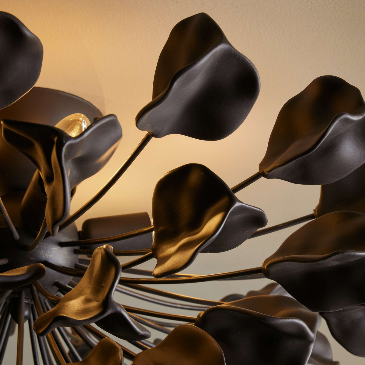 Organic Ceramic Petal Flush Mount Ceiling Light