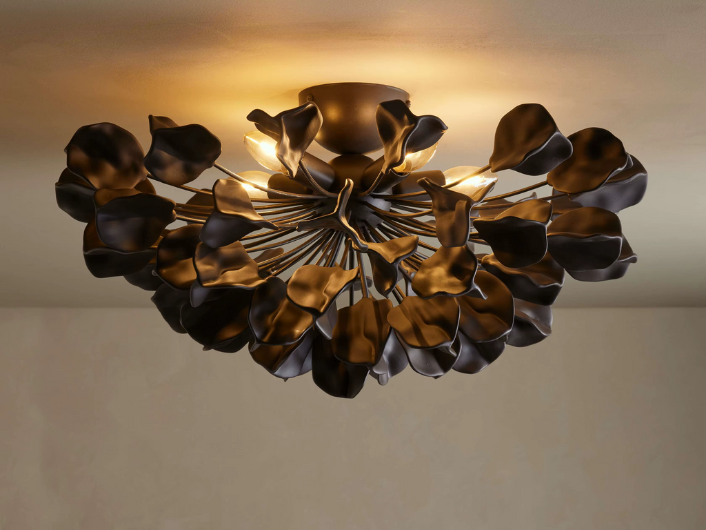 Organic Ceramic Petal Flush Mount Ceiling Light