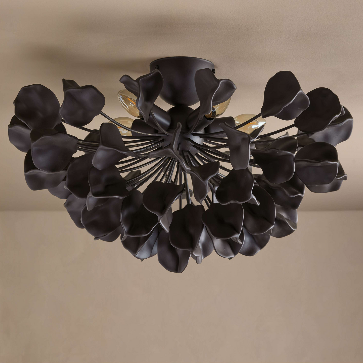 Organic Ceramic Petal Flush Mount Ceiling Light