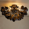Organic Ceramic Petal Flush Mount Ceiling Light