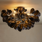 Organic Ceramic Petal Flush Mount Ceiling Light