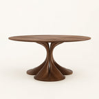 Sculptural Walnut Pedestal Dining Table