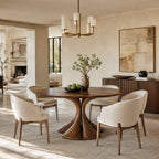 Sculptural Walnut Pedestal Dining Table